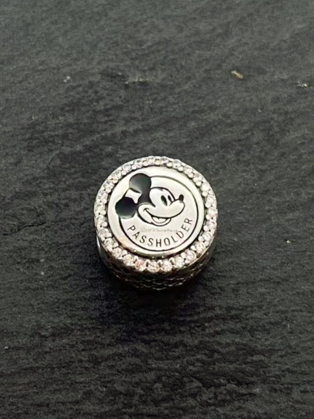 Pandora Disneyland Mickey Mouse Passholder Glamour CZ Bead Charm Jewelry